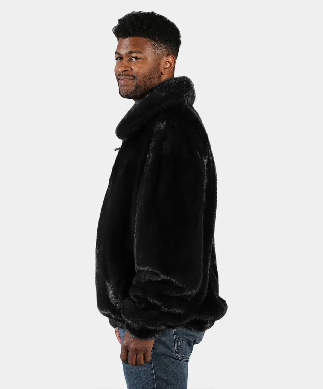 Men’s Pre-Owned Ranch Black Mink Bomber Jacket