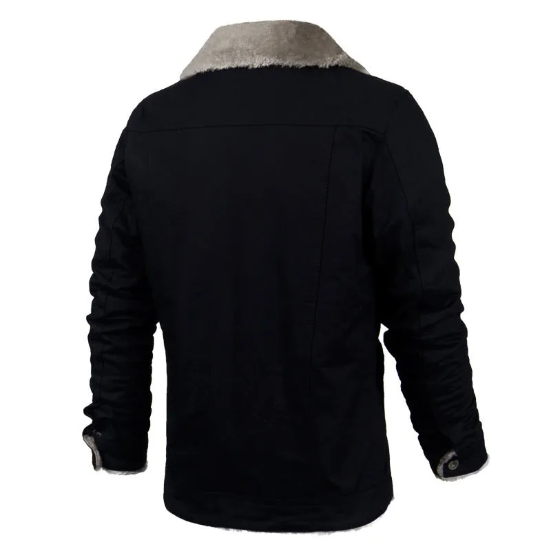 Men's Winter Plush Fleece Bomber Jacket