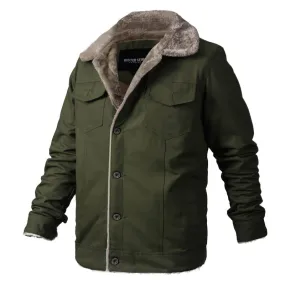 Men's Winter Plush Fleece Bomber Jacket