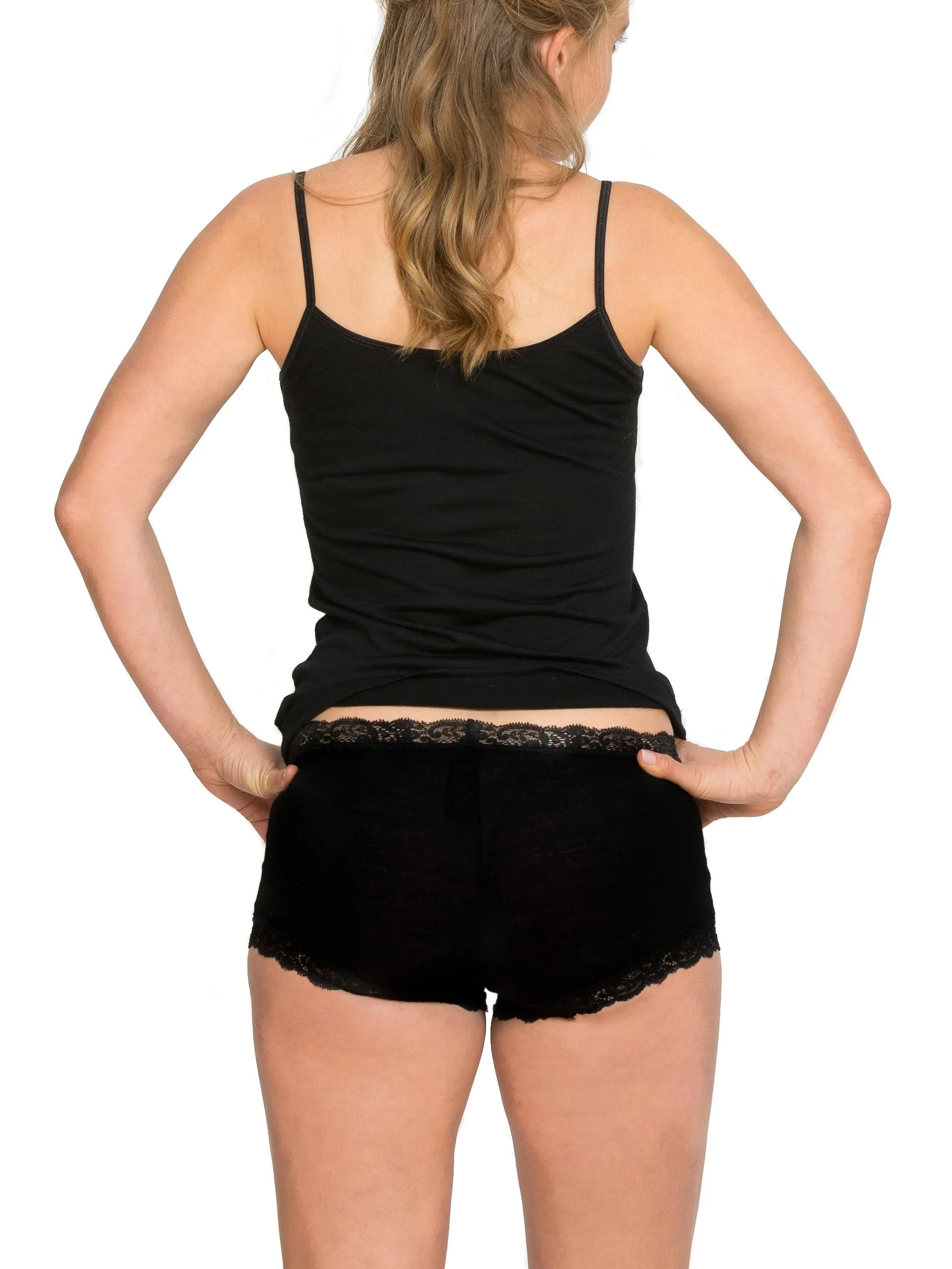 Merino Boy Shorts with Lace