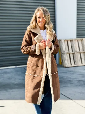 Mia Sherpa Coat - Brown