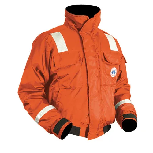 Mustang Classic Flotation Bomber Jacket MJ6214T1-2 w/Reflective Tape Orange