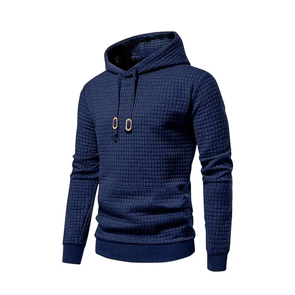 New men's hooded pullover fall casual Slim long-sleeved warm men's sweater knit sweater loose tops outdoor sports men's clothing