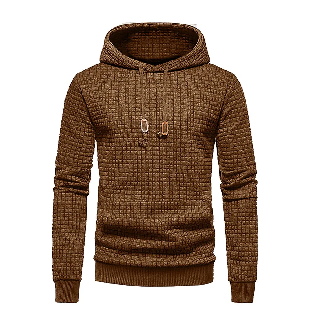 New men's hooded pullover fall casual Slim long-sleeved warm men's sweater knit sweater loose tops outdoor sports men's clothing