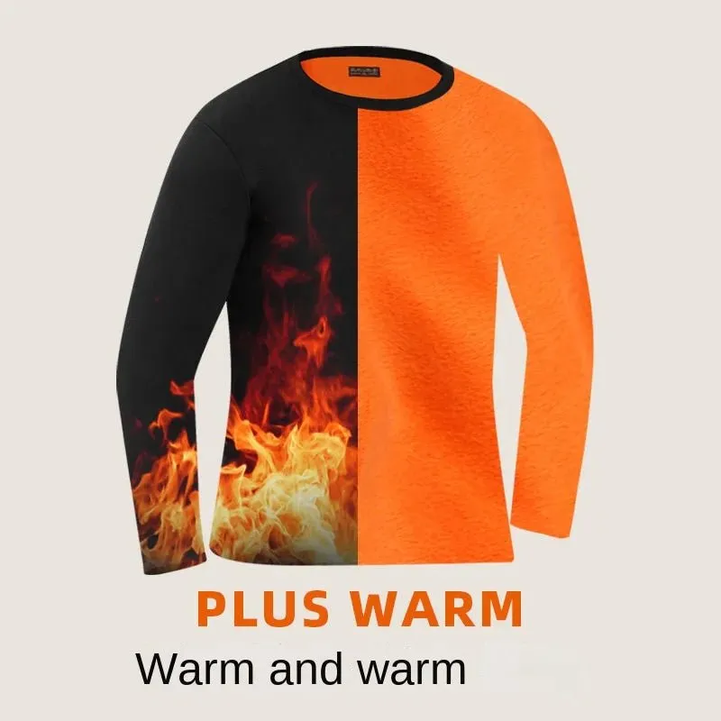 New Winter Thermal Underwear Set Men's Thickening and Fleece O-neck Long Johns and Tops Women's Cold Protection Couple Suit