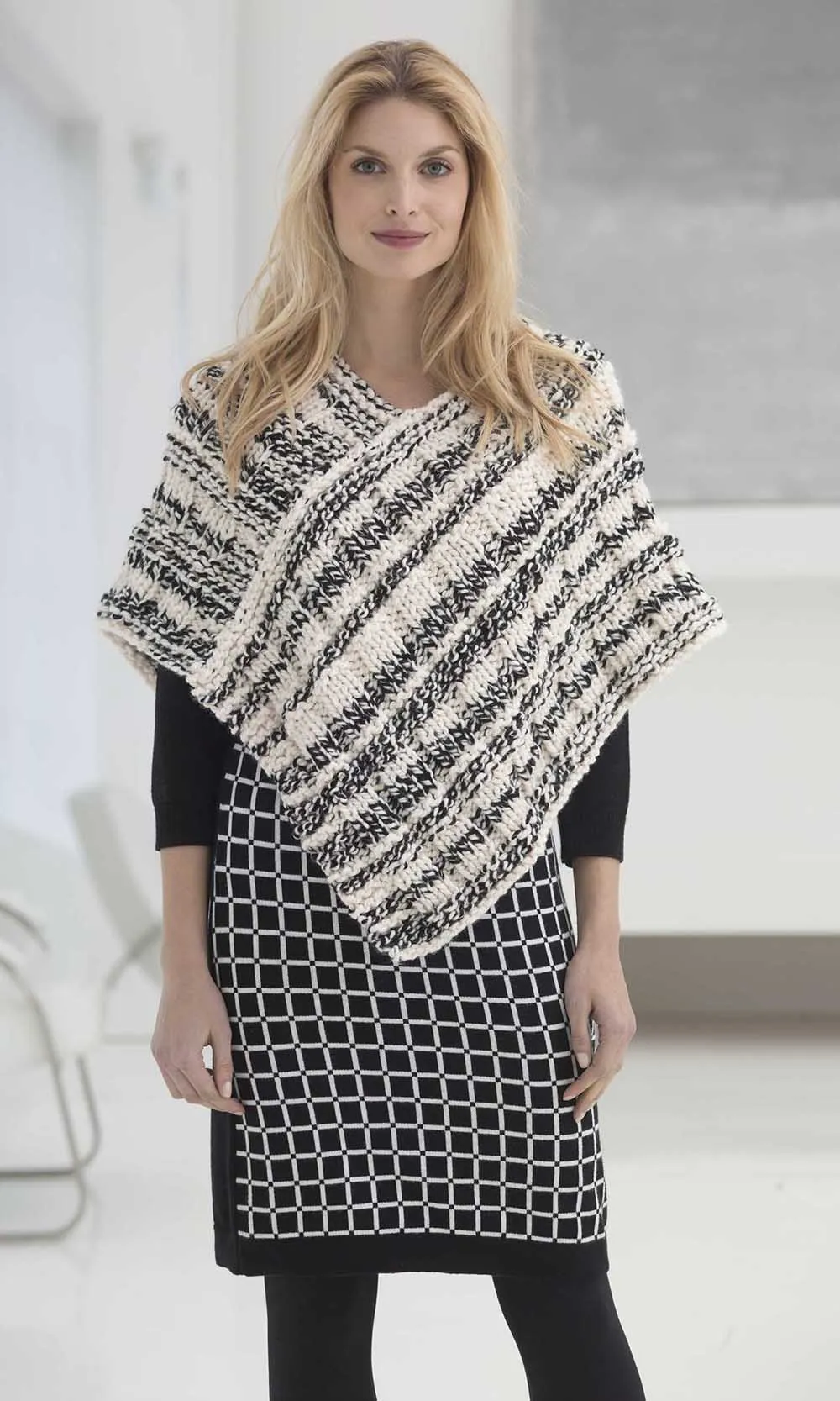 Newsprint Poncho Pattern (Knit)