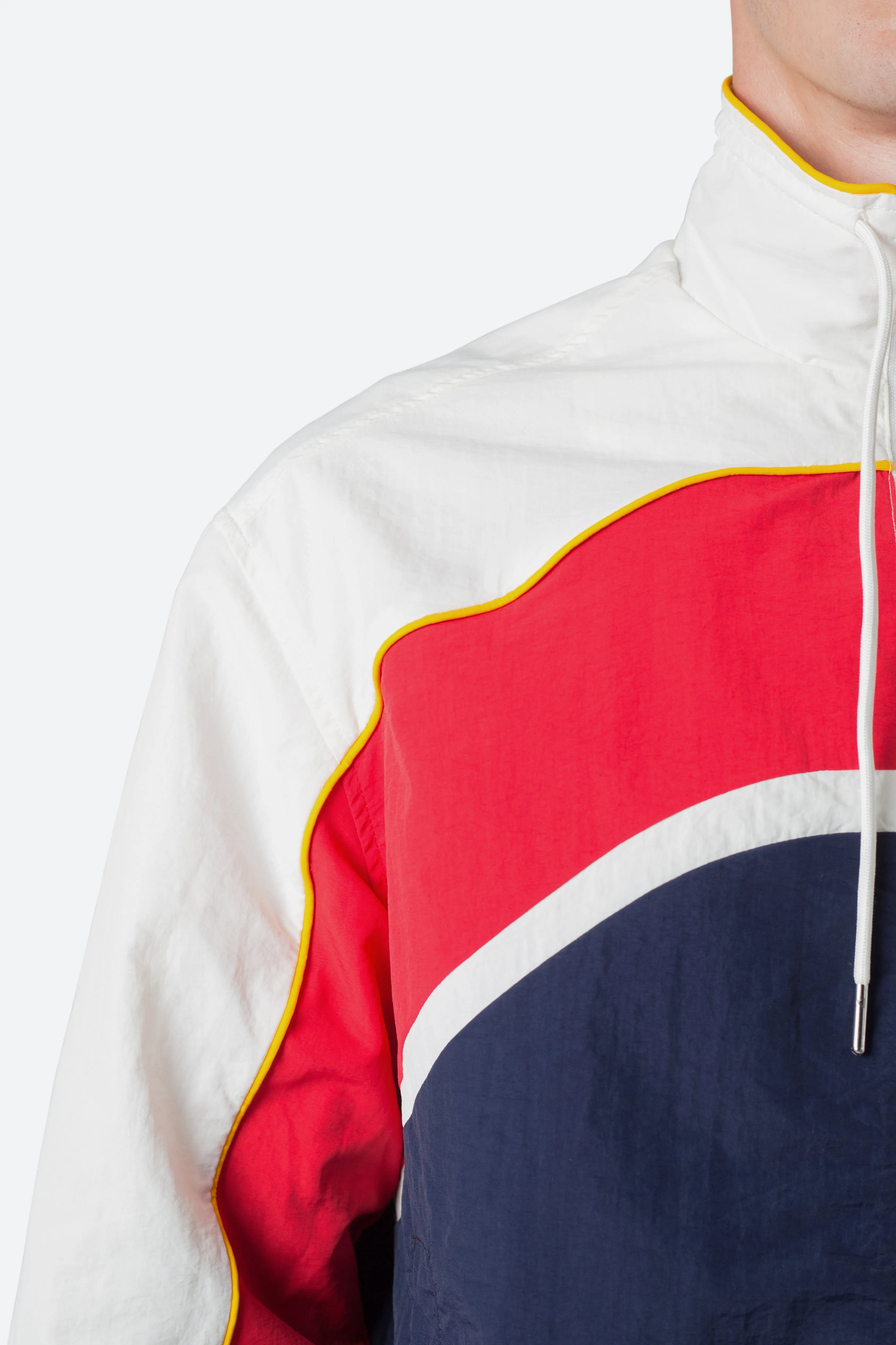 Nylon Collared Track Jacket - Red/White/Blue