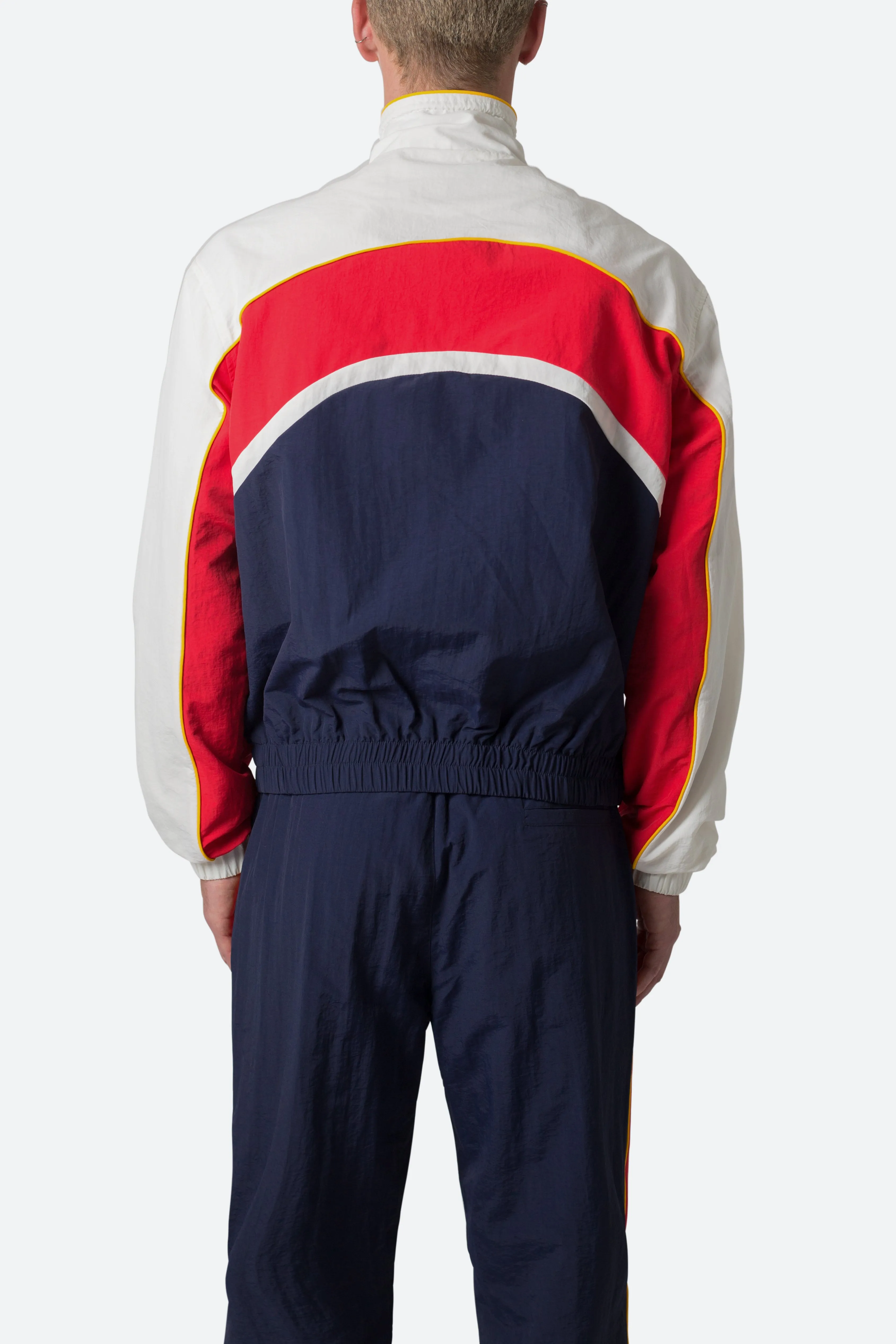 Nylon Collared Track Jacket - Red/White/Blue