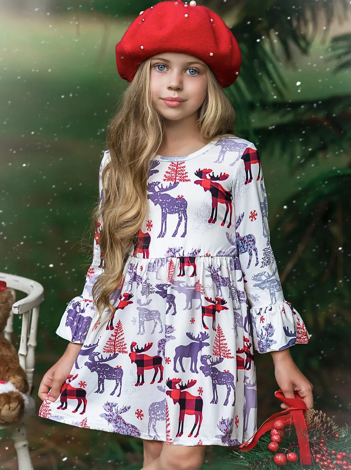 Oh My Deer! Ruffle Dress