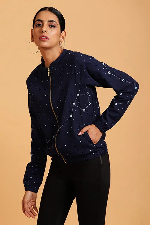 Okhai 'Moonlight' Embroidered Cotton Bomber Jacket