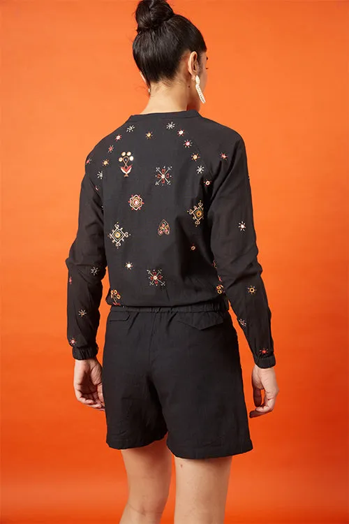 Okhai 'Warrioress' Kutch Embroidered Bomber Jacket