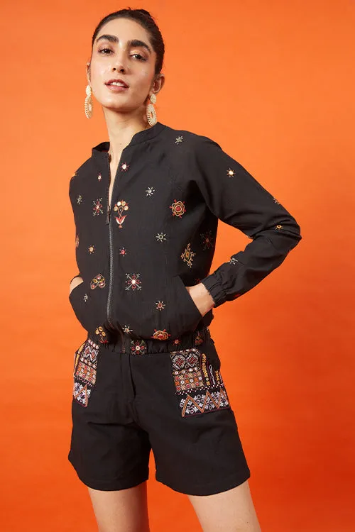 Okhai 'Warrioress' Kutch Embroidered Bomber Jacket