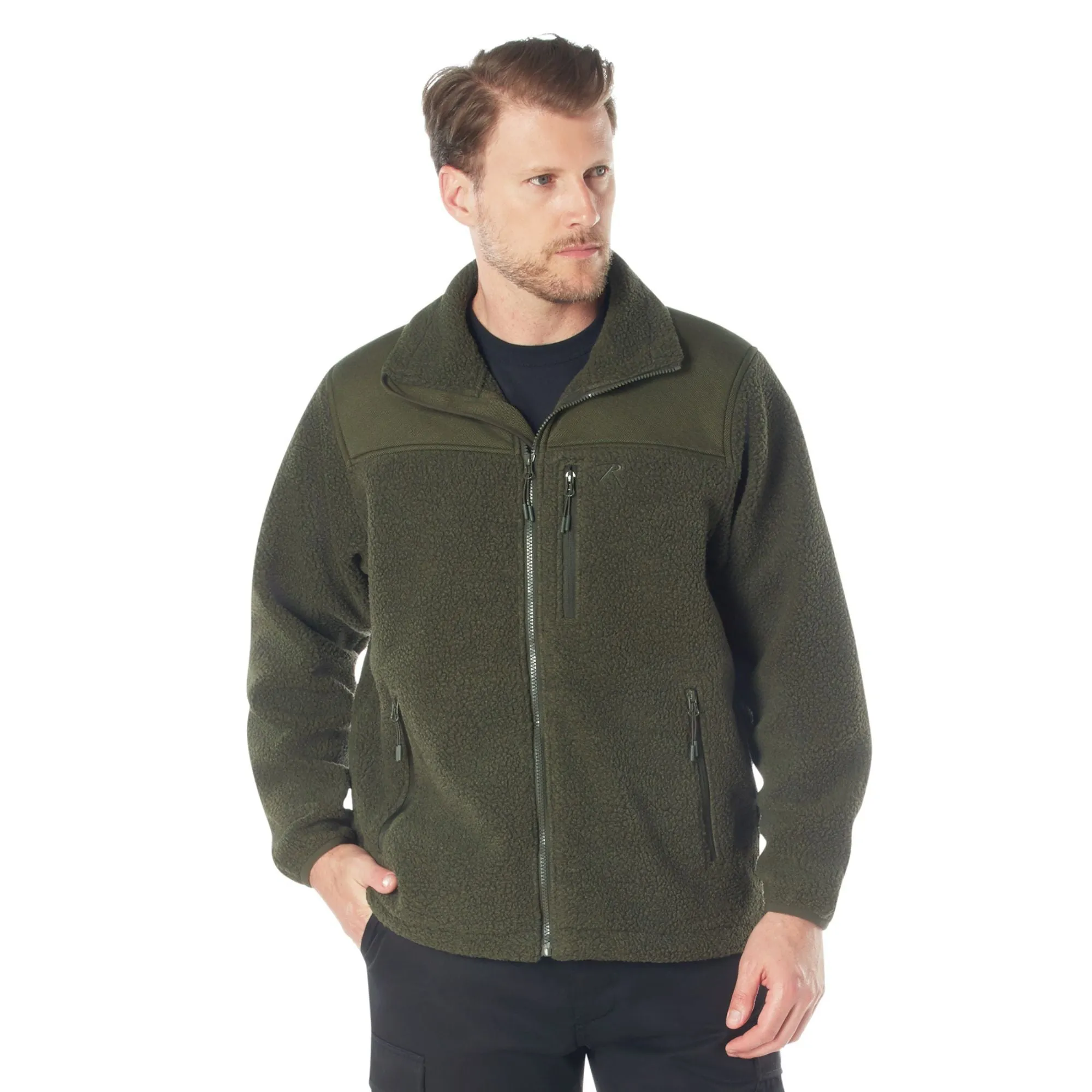 Olive Drab - Trailsman Sherpa Fleece Jacket - Men's Fleece Jacket