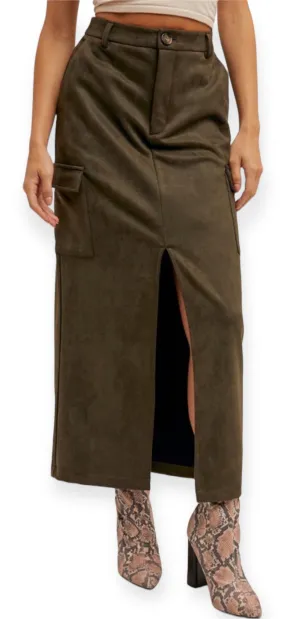 Olivia's Suede Midi Skirt