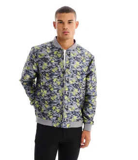 OMAR GRAY NEON LIME SKULL CAMO JACKET