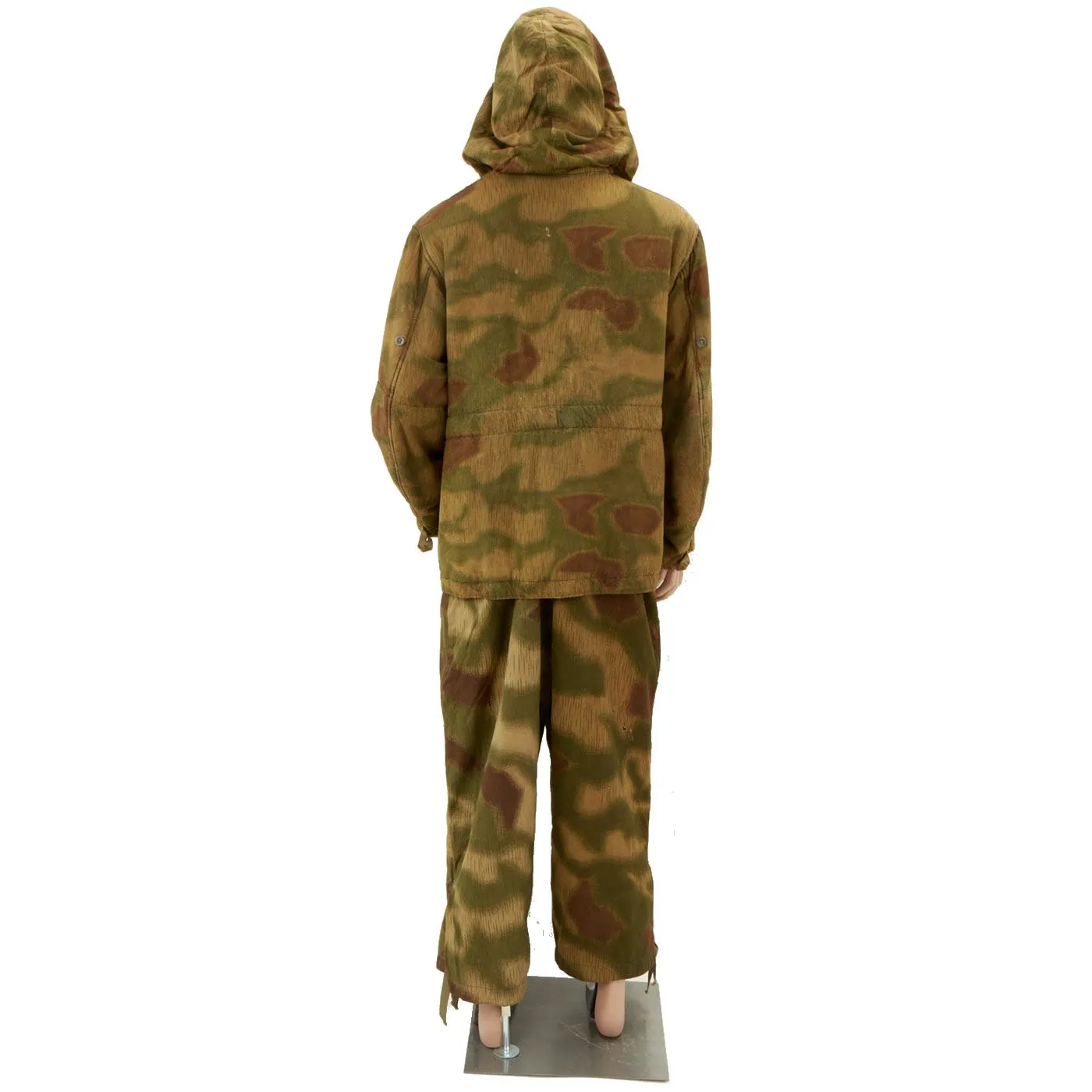 Original German WWII Tan Water Camouflage Pattern Reversible Winter Parka with Pants