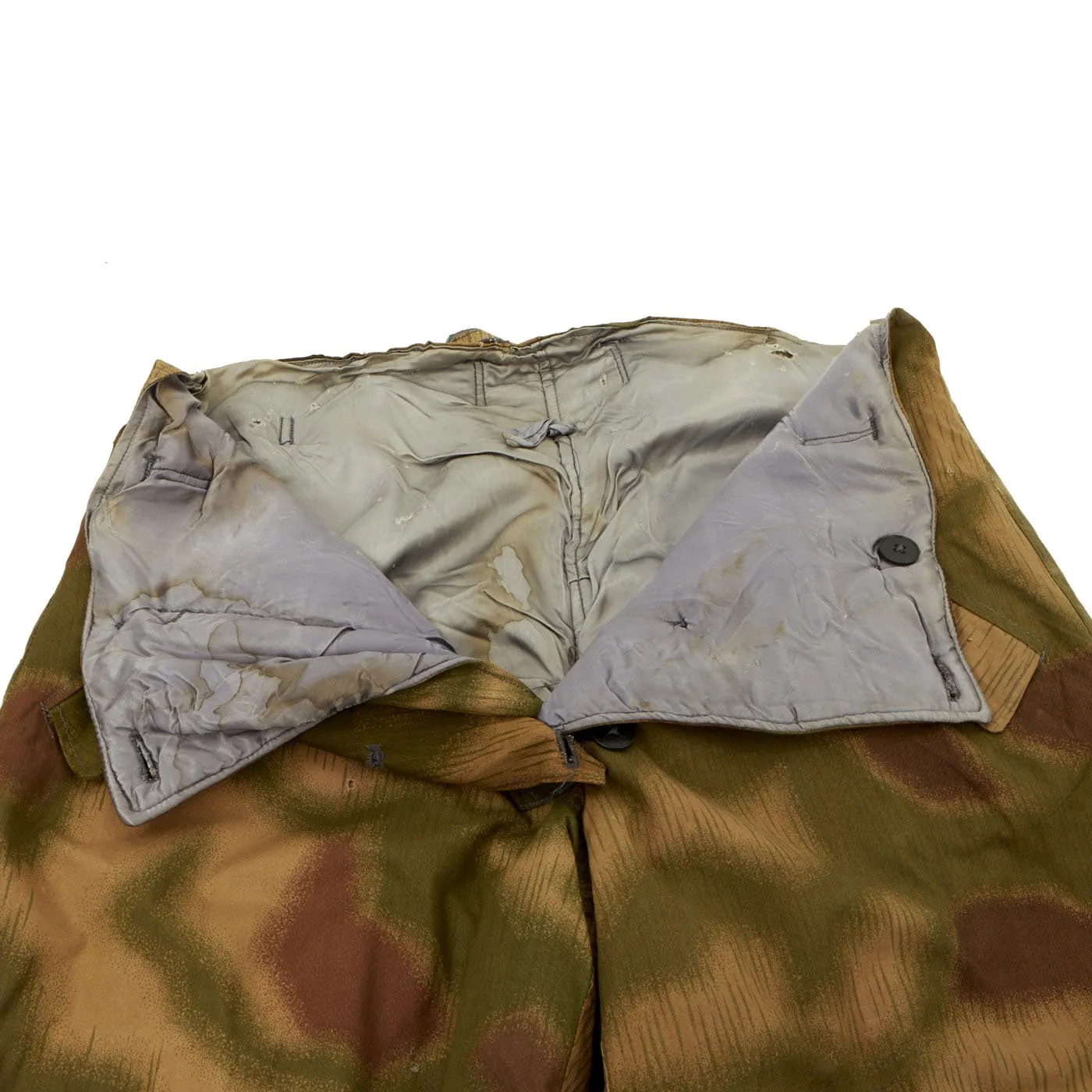 Original German WWII Tan Water Camouflage Pattern Reversible Winter Parka with Pants