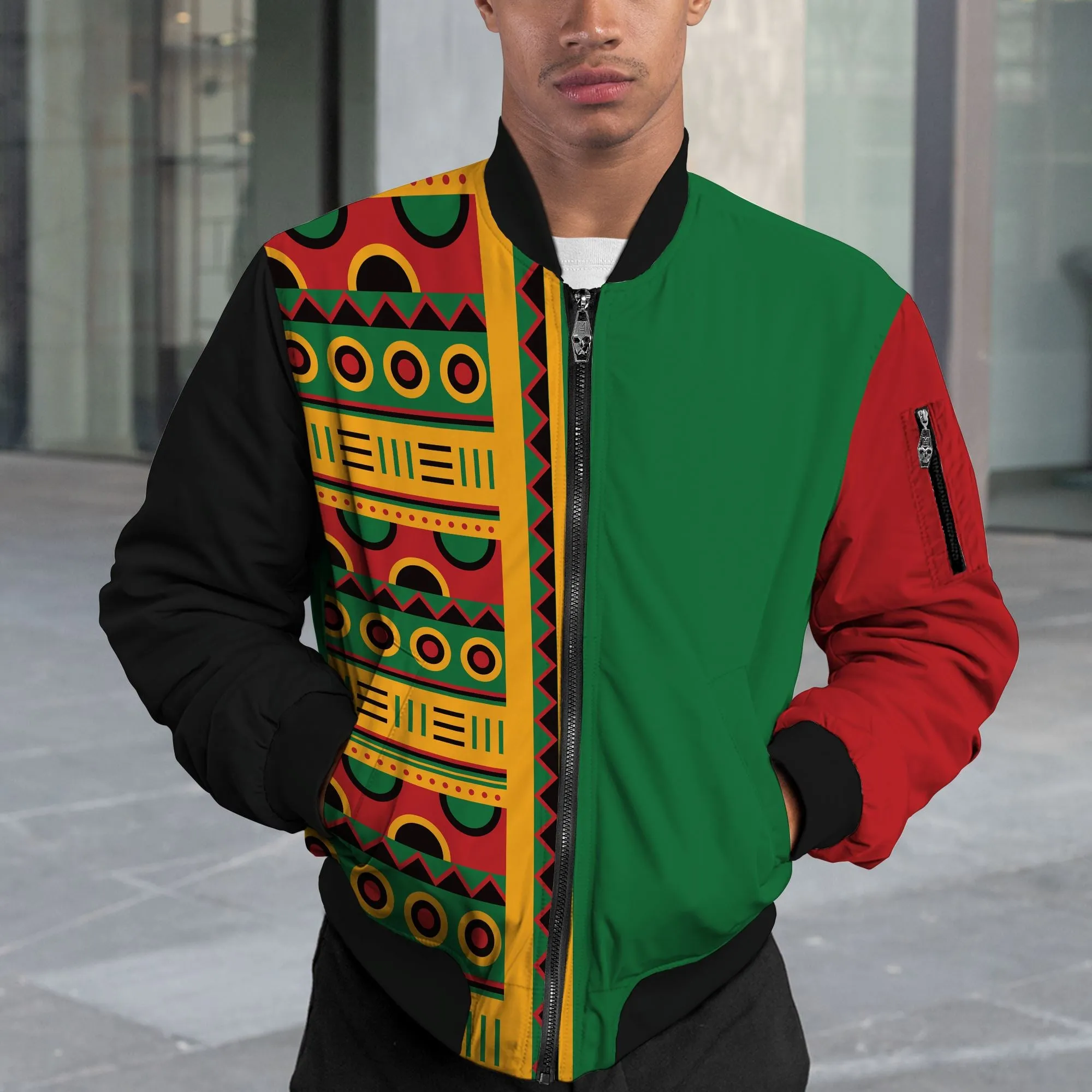 Pan African Block Art and Patterns Bomber Jacket