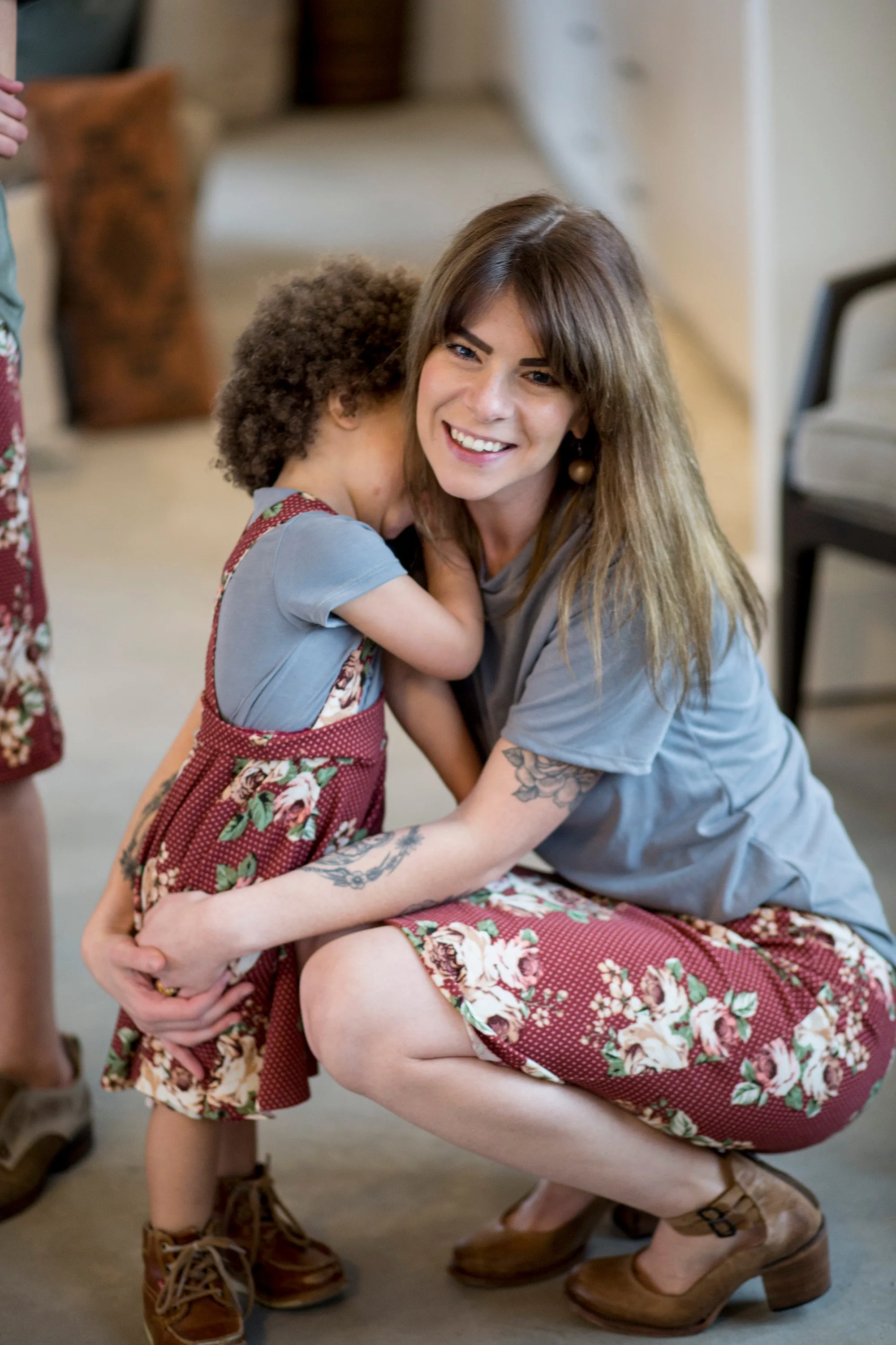 Pencil Skirt Maroon Floral