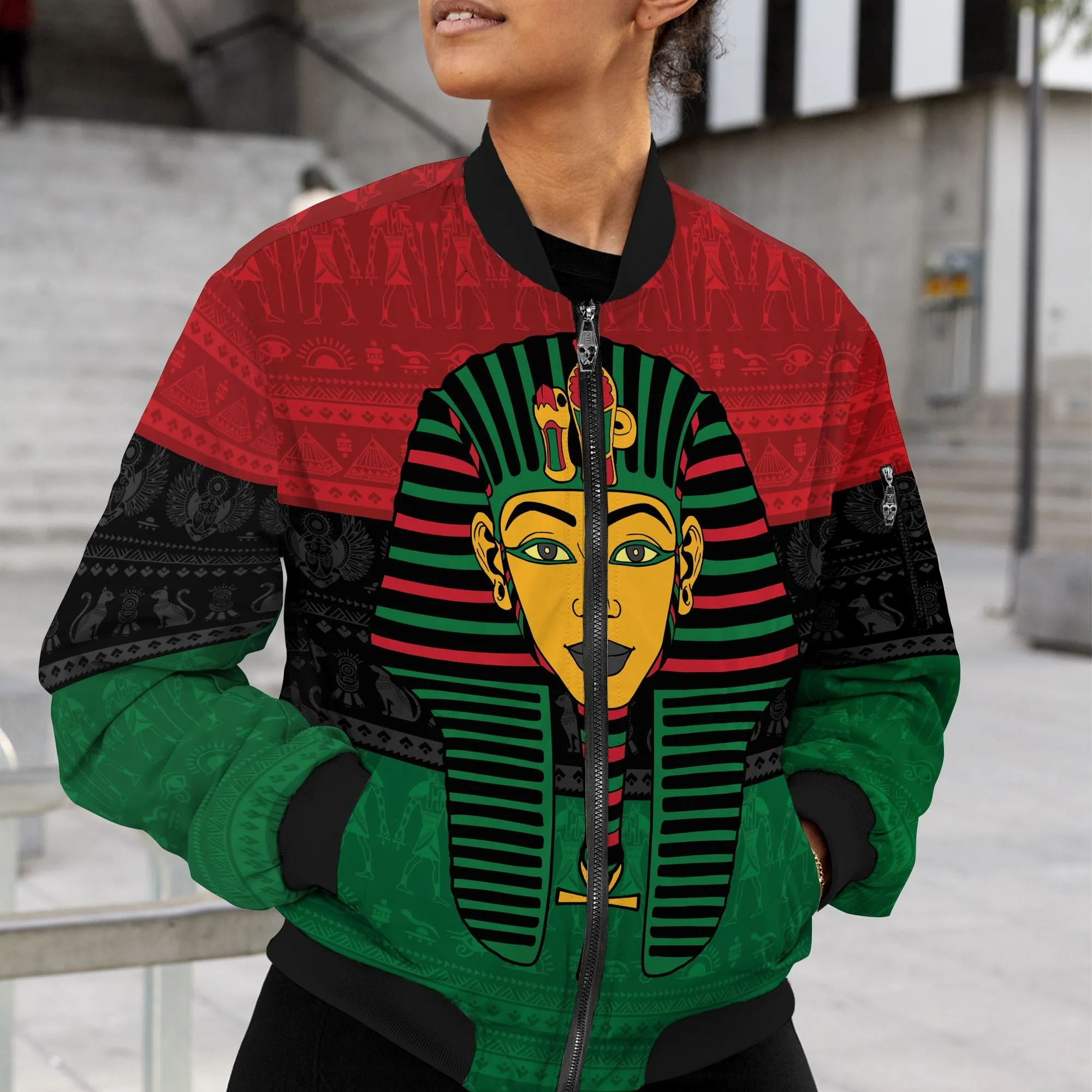 Pharaoh In Pan-African Colors Bomber Jacket