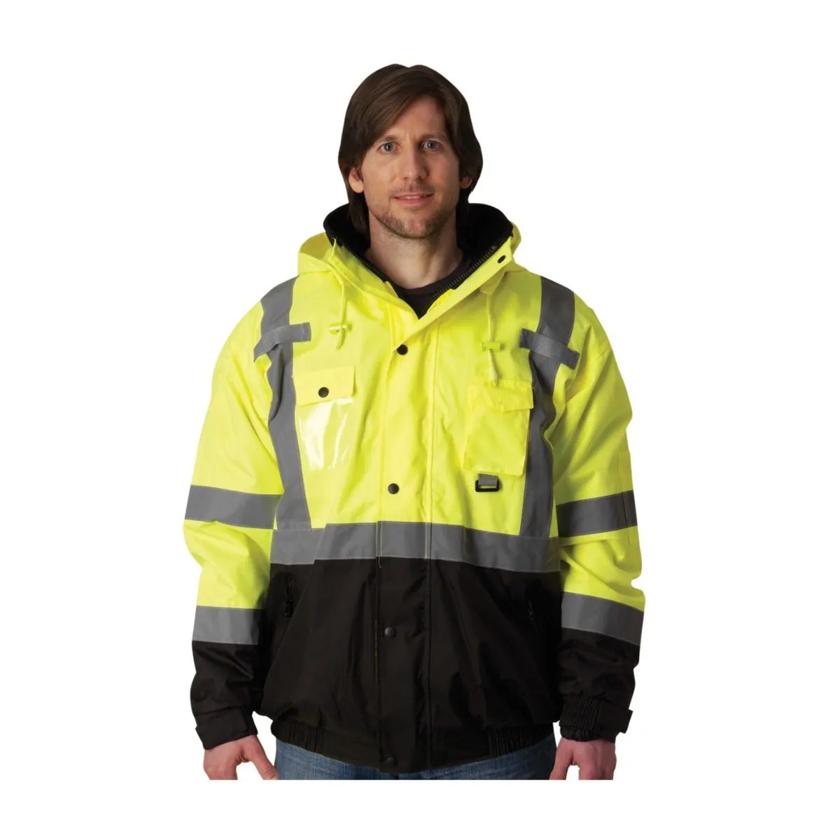 PIP 333-1770-LY Type R Class 3 Rip Stop Premium Plus Bomber Jacket, Hi-Vis Yellow, 1 Each