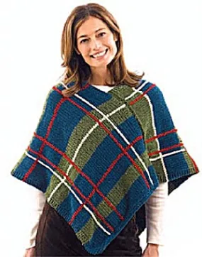 Plaid Poncho (Knit)