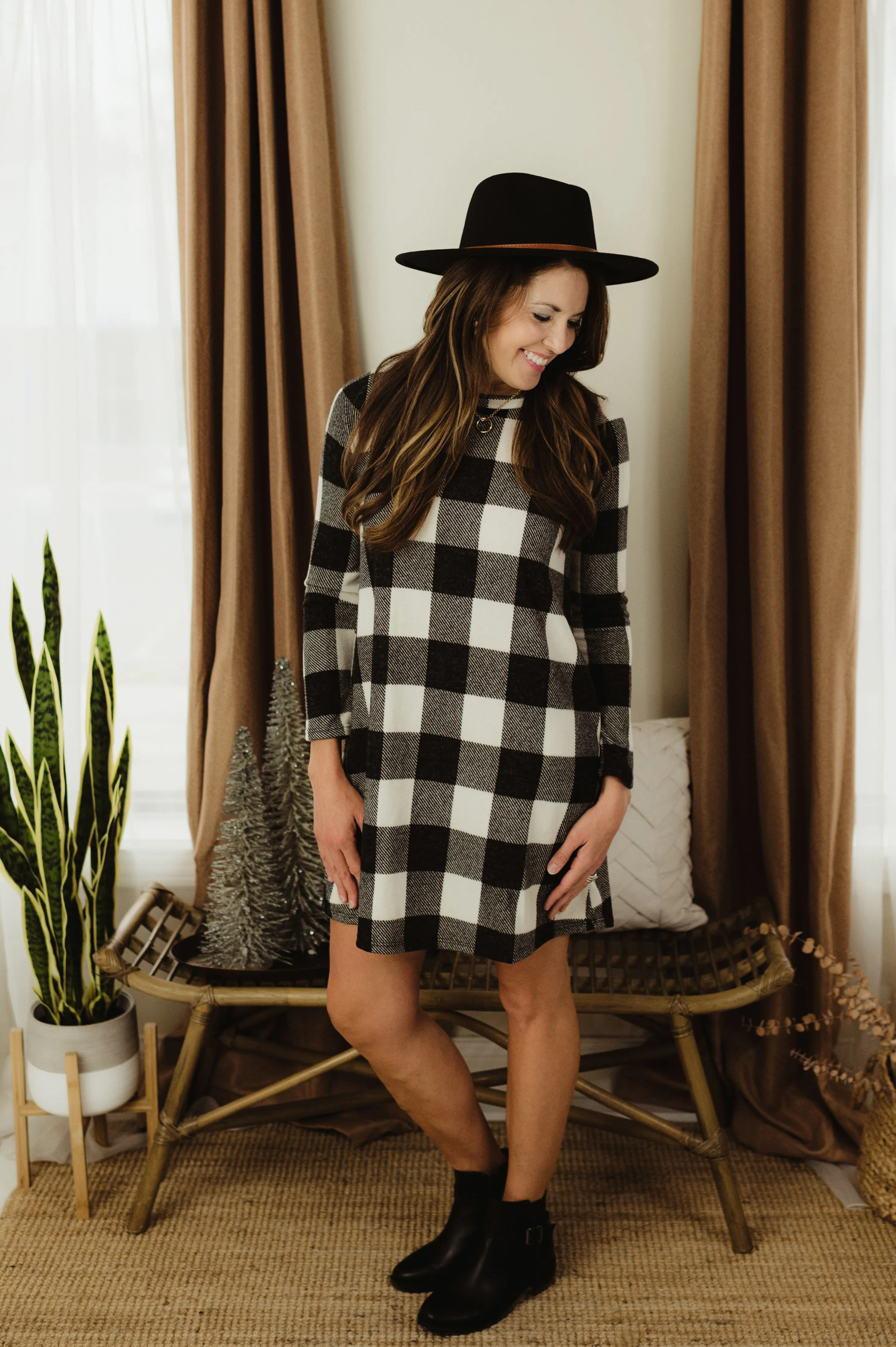 Plaid Sweater Dress