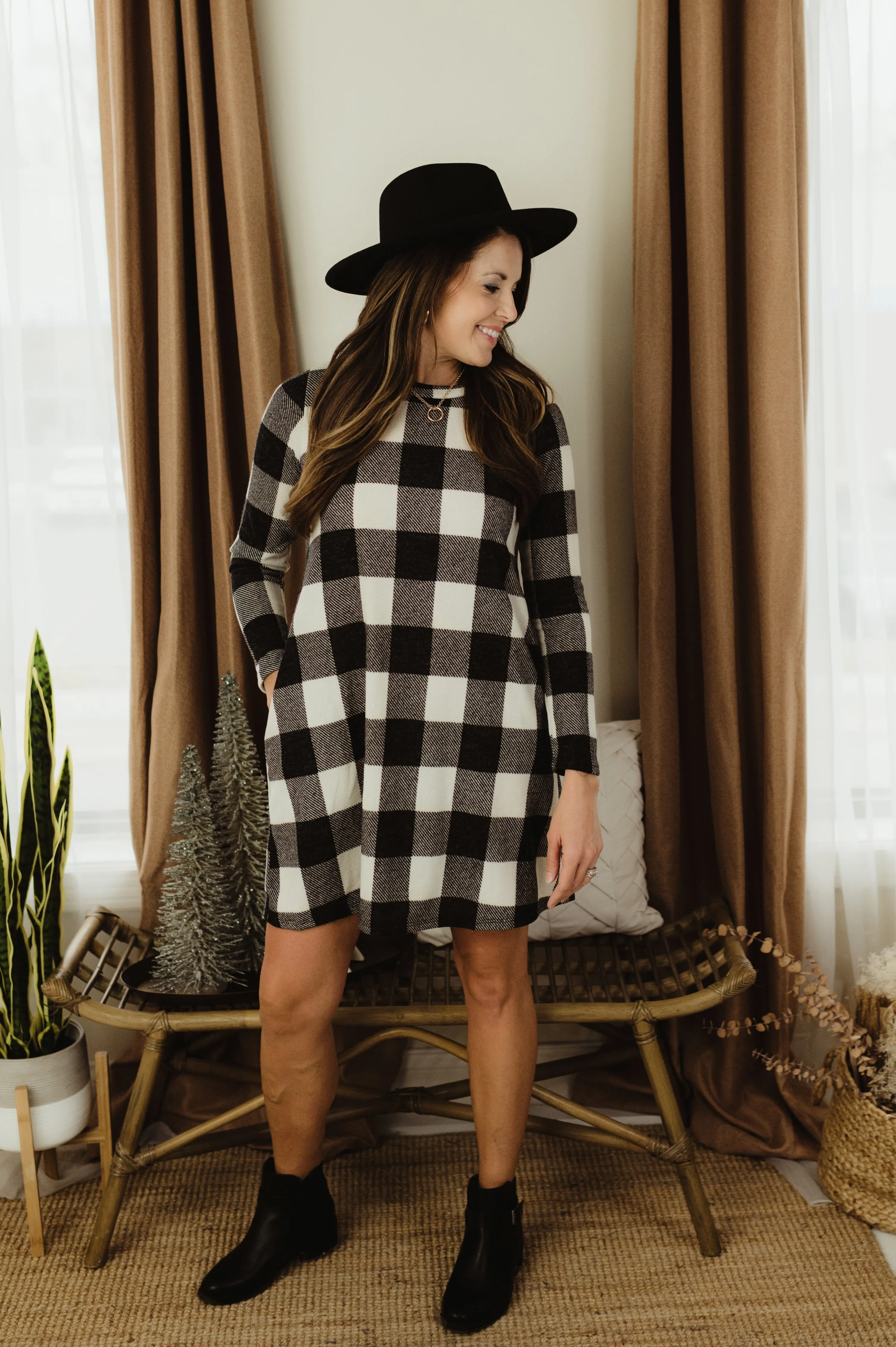 Plaid Sweater Dress