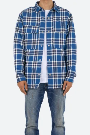 Plaid Work Jacket - Blue/White