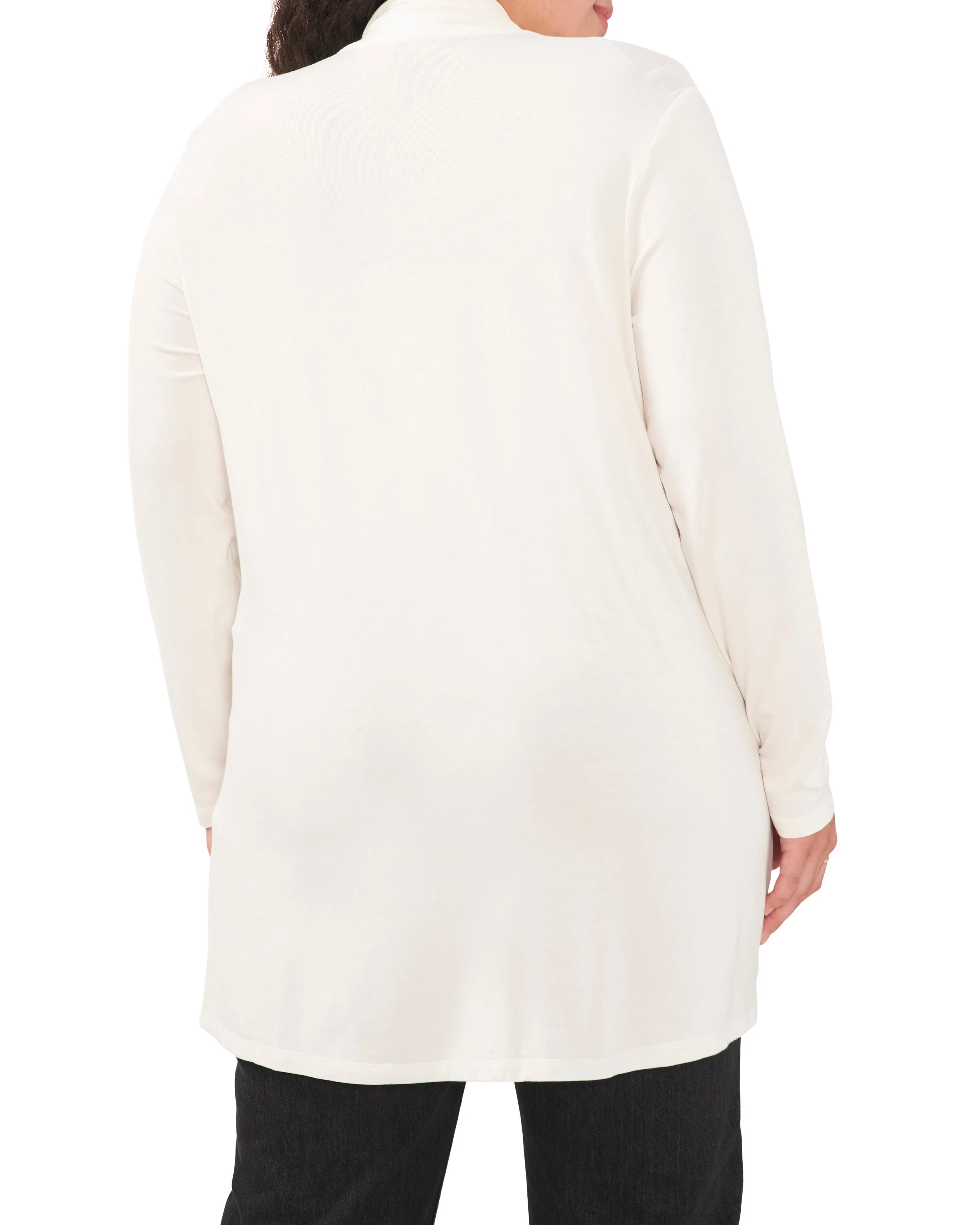 Plus-Size Open Front Long Line Cardigan