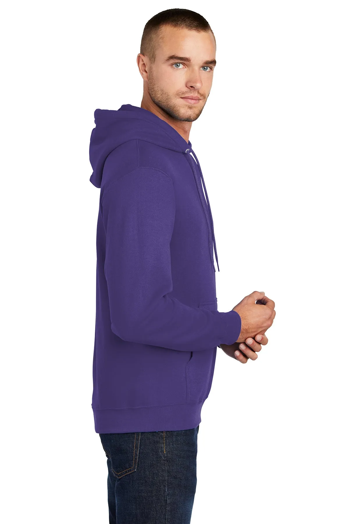 Port & Company Core Fleece Branded Hoodies, Purple