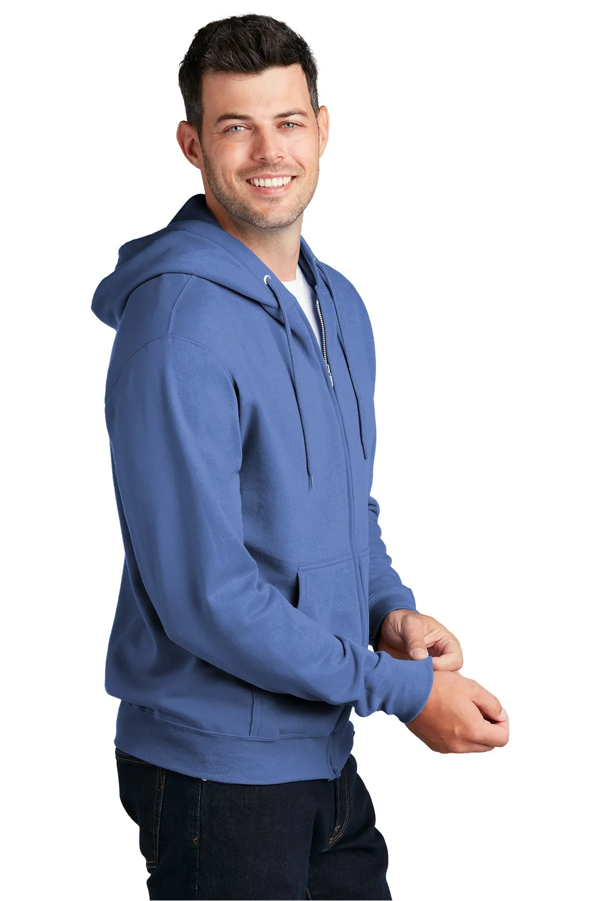 Port & Company Core Fleece Custom Zip Hoodies, Carolina Blue