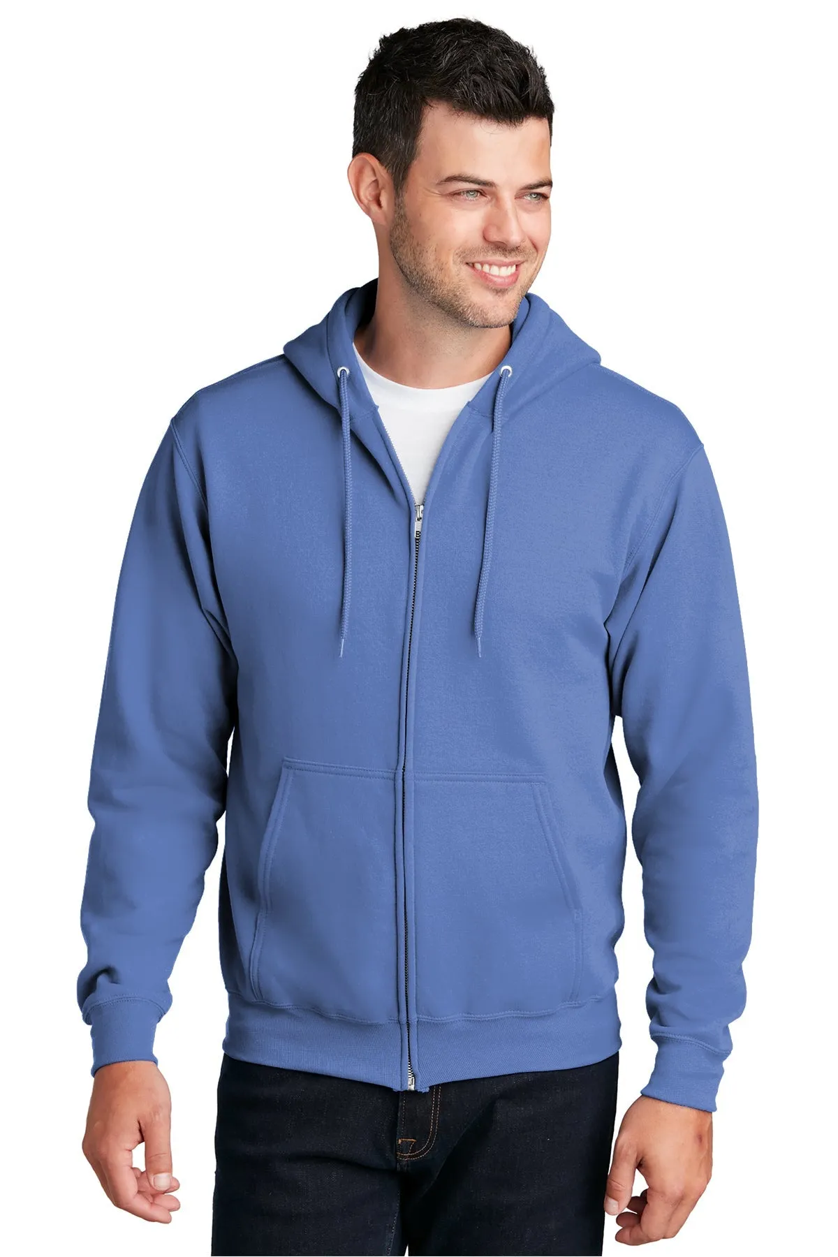 Port & Company Core Fleece Custom Zip Hoodies, Carolina Blue