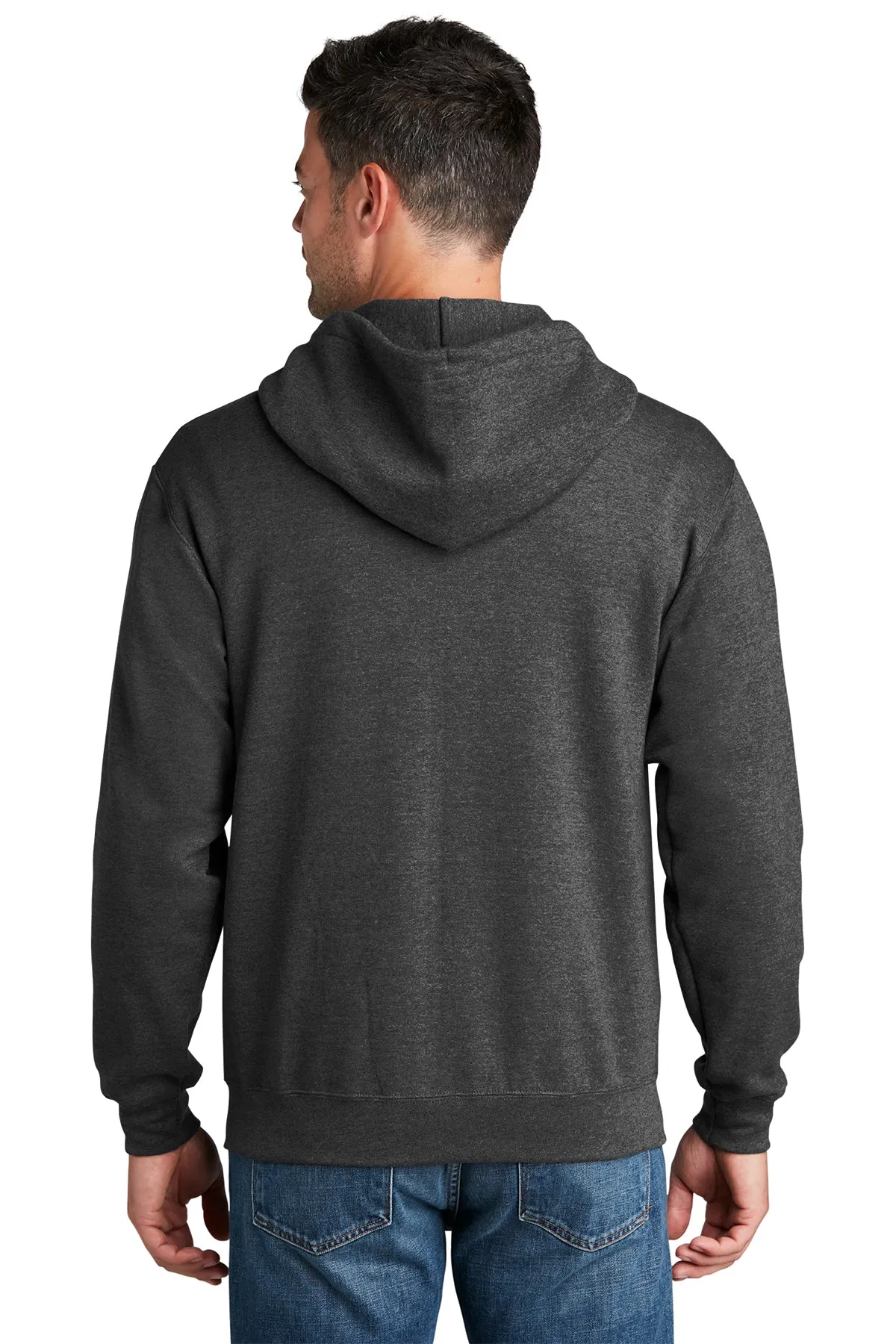 Port & Company Core Fleece Custom Zip Hoodies, Dark Heather Grey