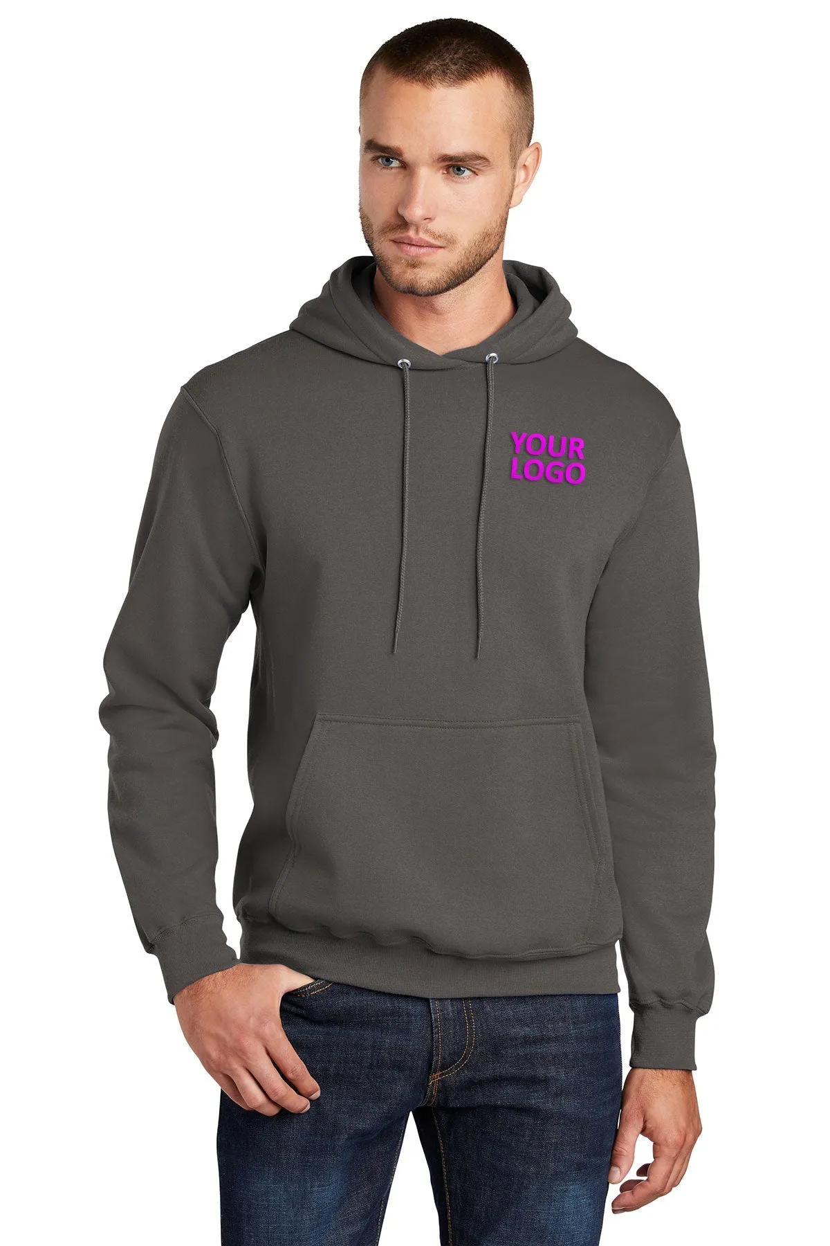 Port & Company Core Fleece Customized Hoodies, Charcoal