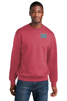 Port & Company Core Fleece Customized Sweatshirts, Heather Red