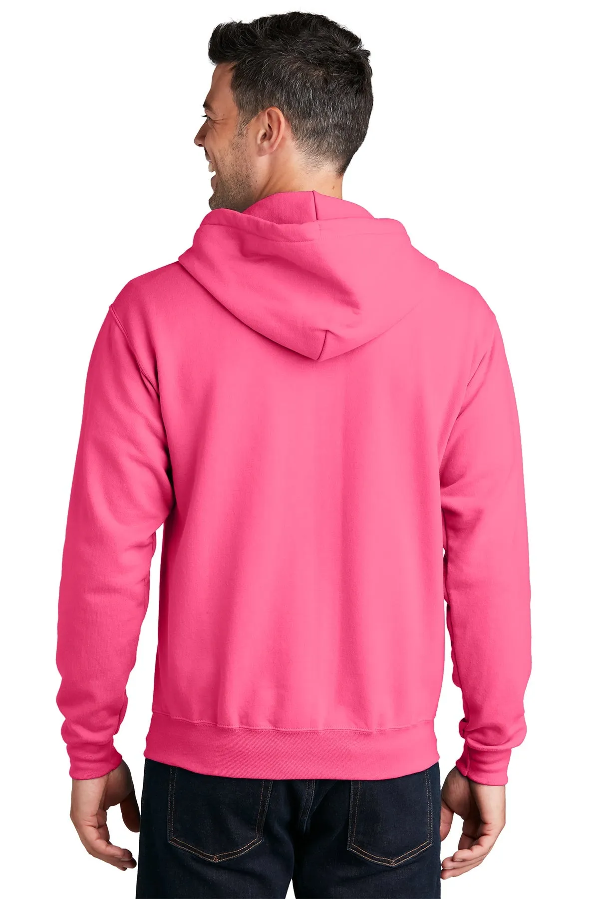 Port & Company Core Fleece Customized Zip Hoodies, Neon Pink