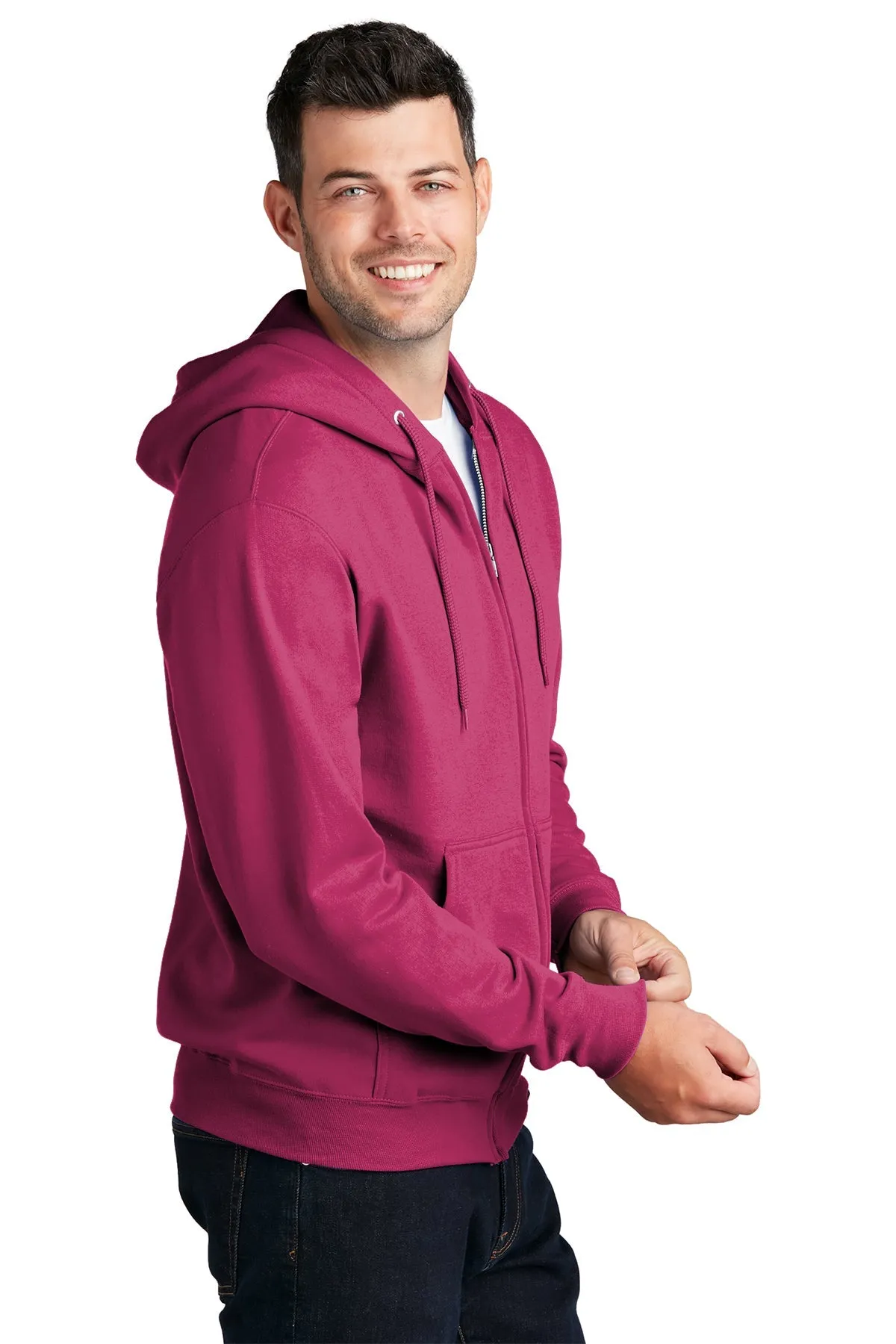 Port & Company Core Fleece Customized Zip Hoodies, Sangria