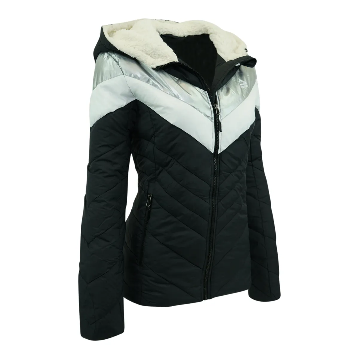 Reebok Women's Colorblock Sherpa Puffer Jacket