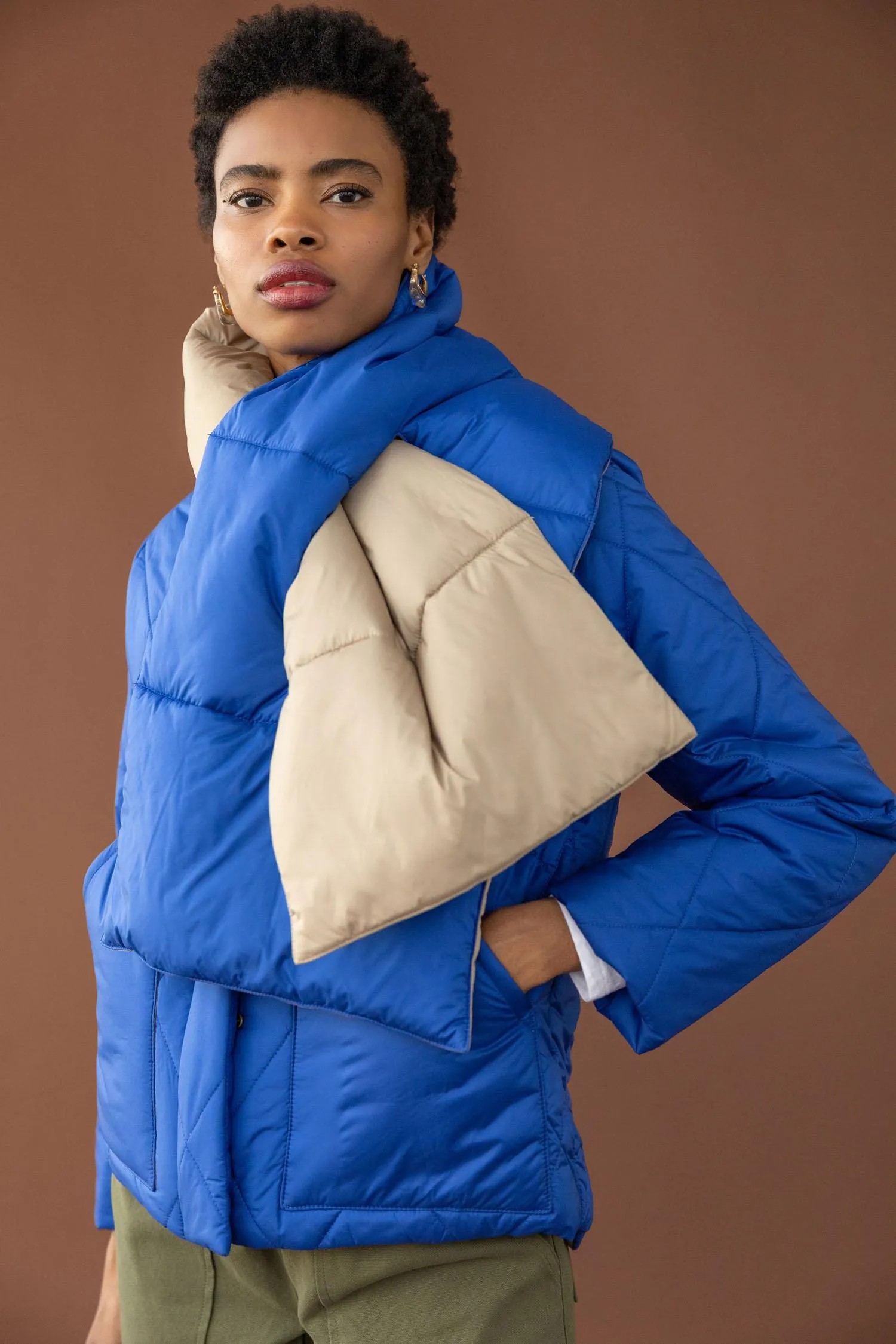 Reversible Puffer Scarf