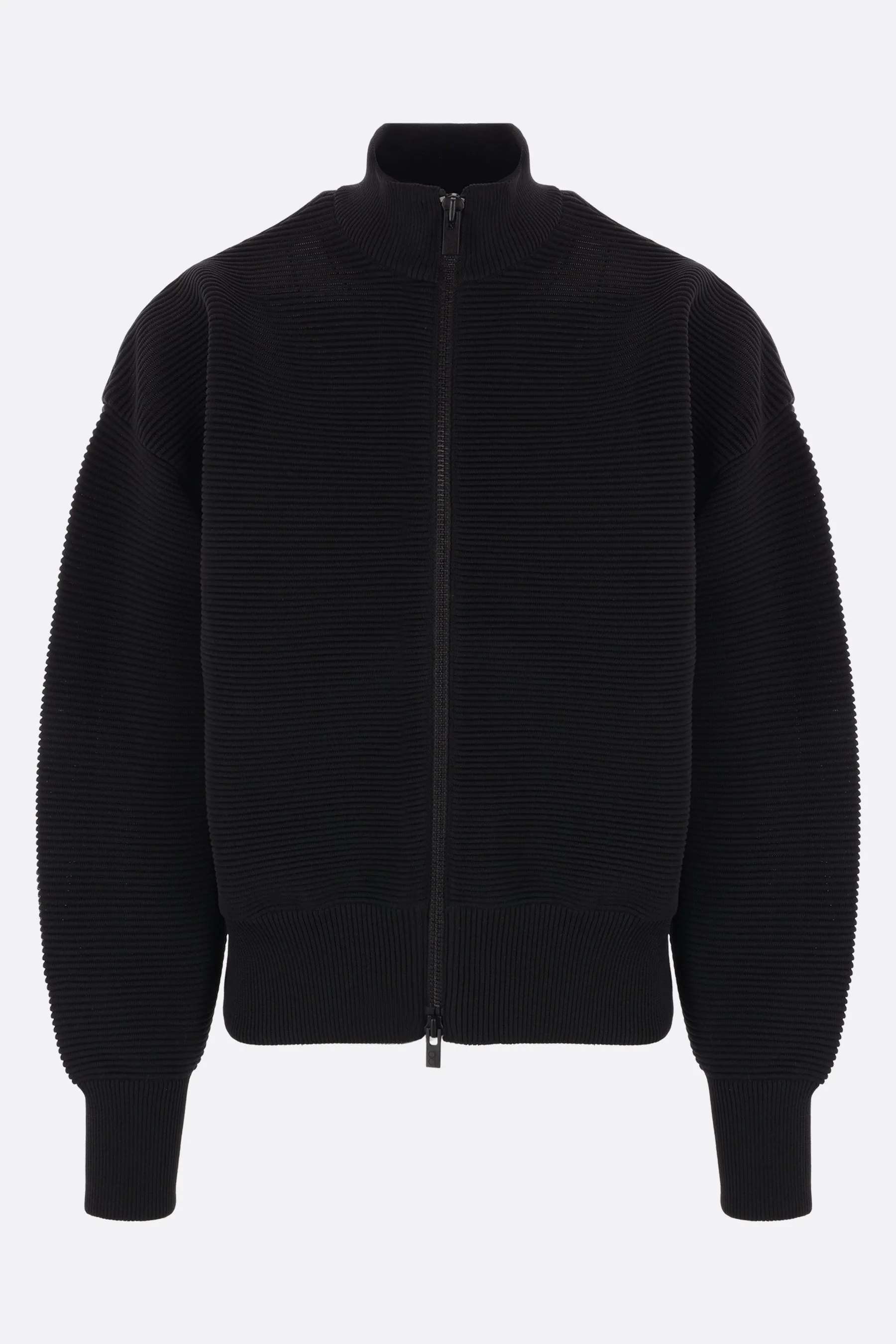 rib knit bomber jacket