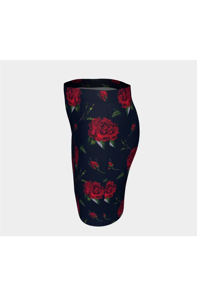 Rose-Print Fitted Skirt