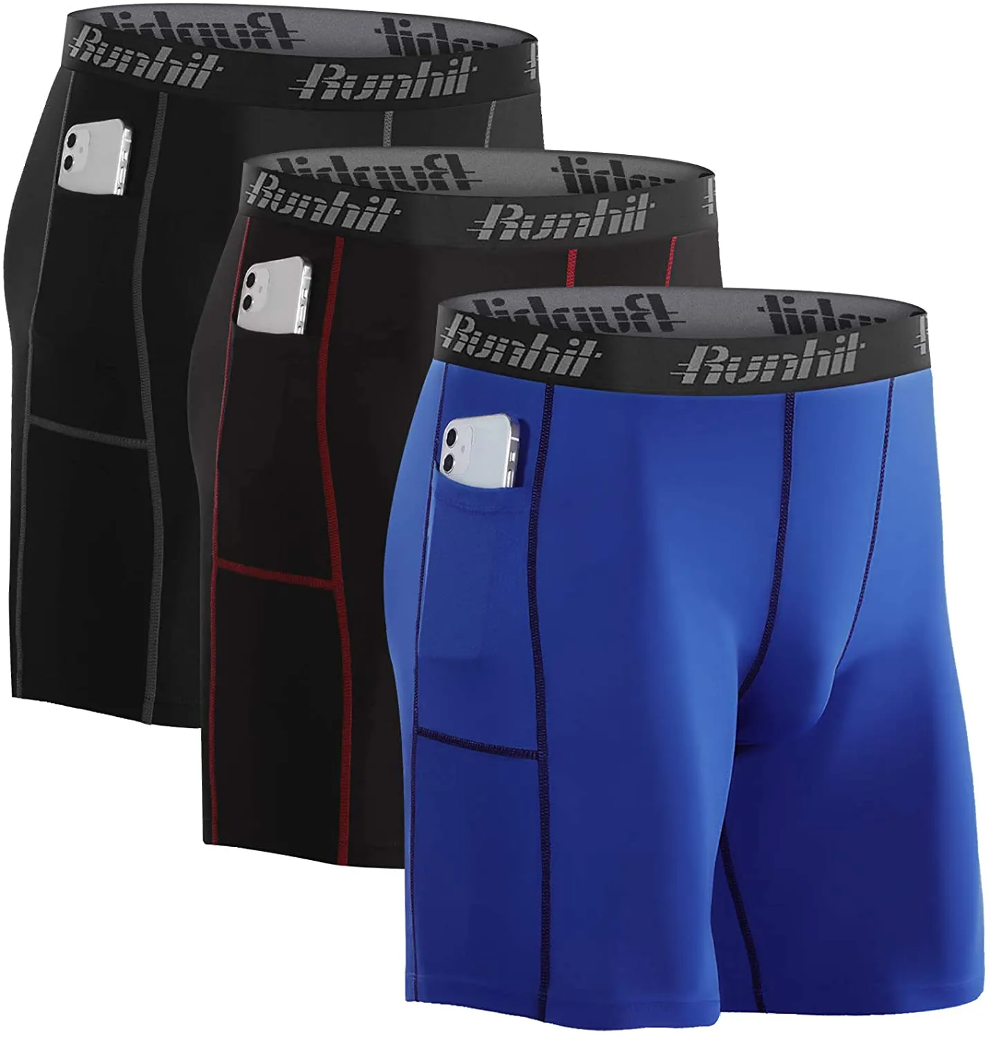 Runhit Compression Shorts for Men,Mens Underwear Spandex Shorts Workout Running