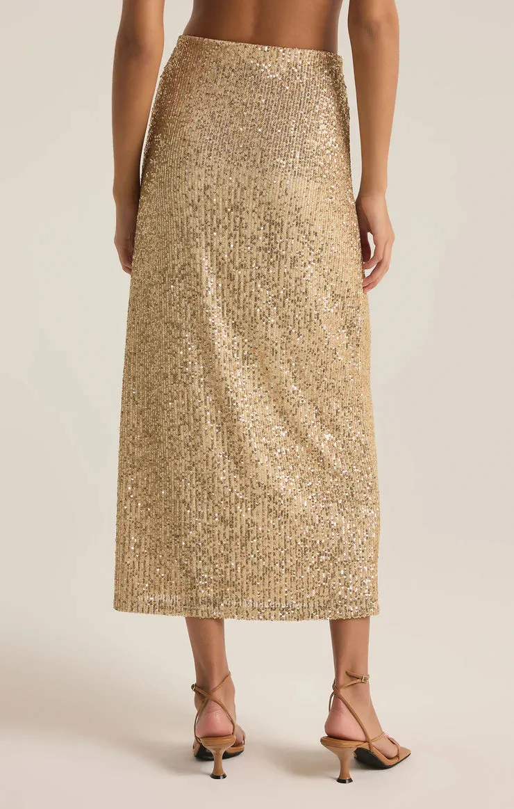 Saturn Sequin Skirt - Champagne