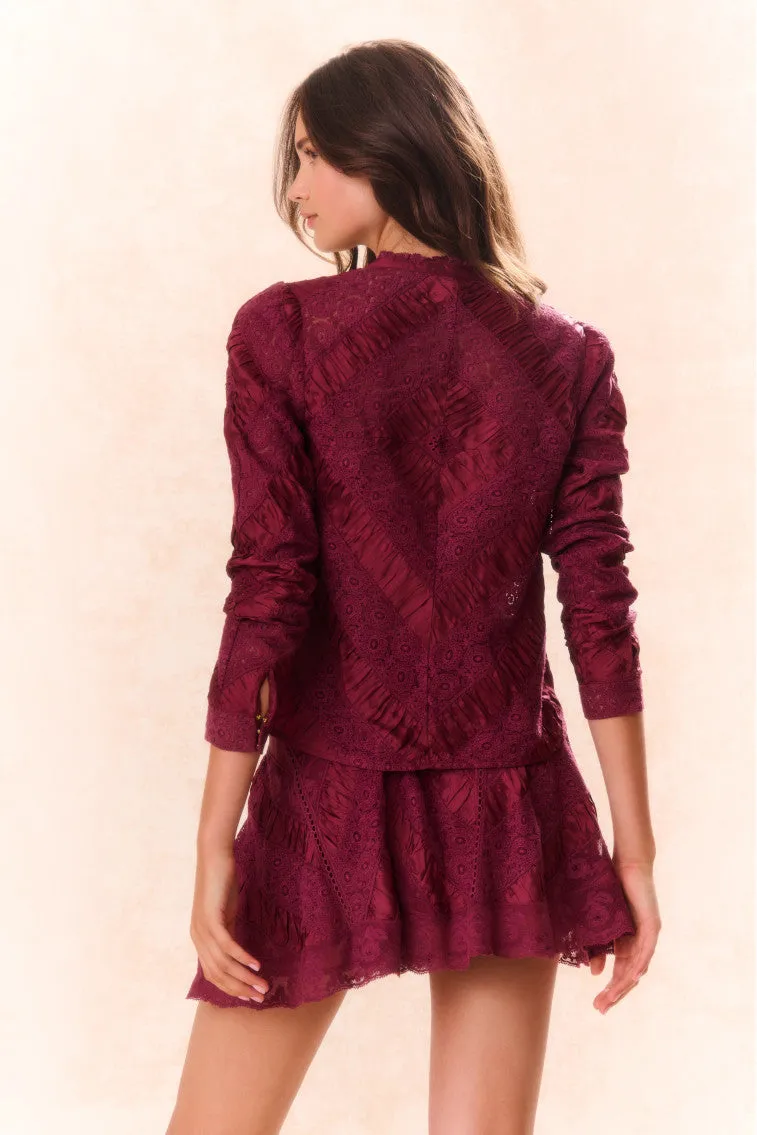 Shayda Lace Mini Skirt - OXBLOOD