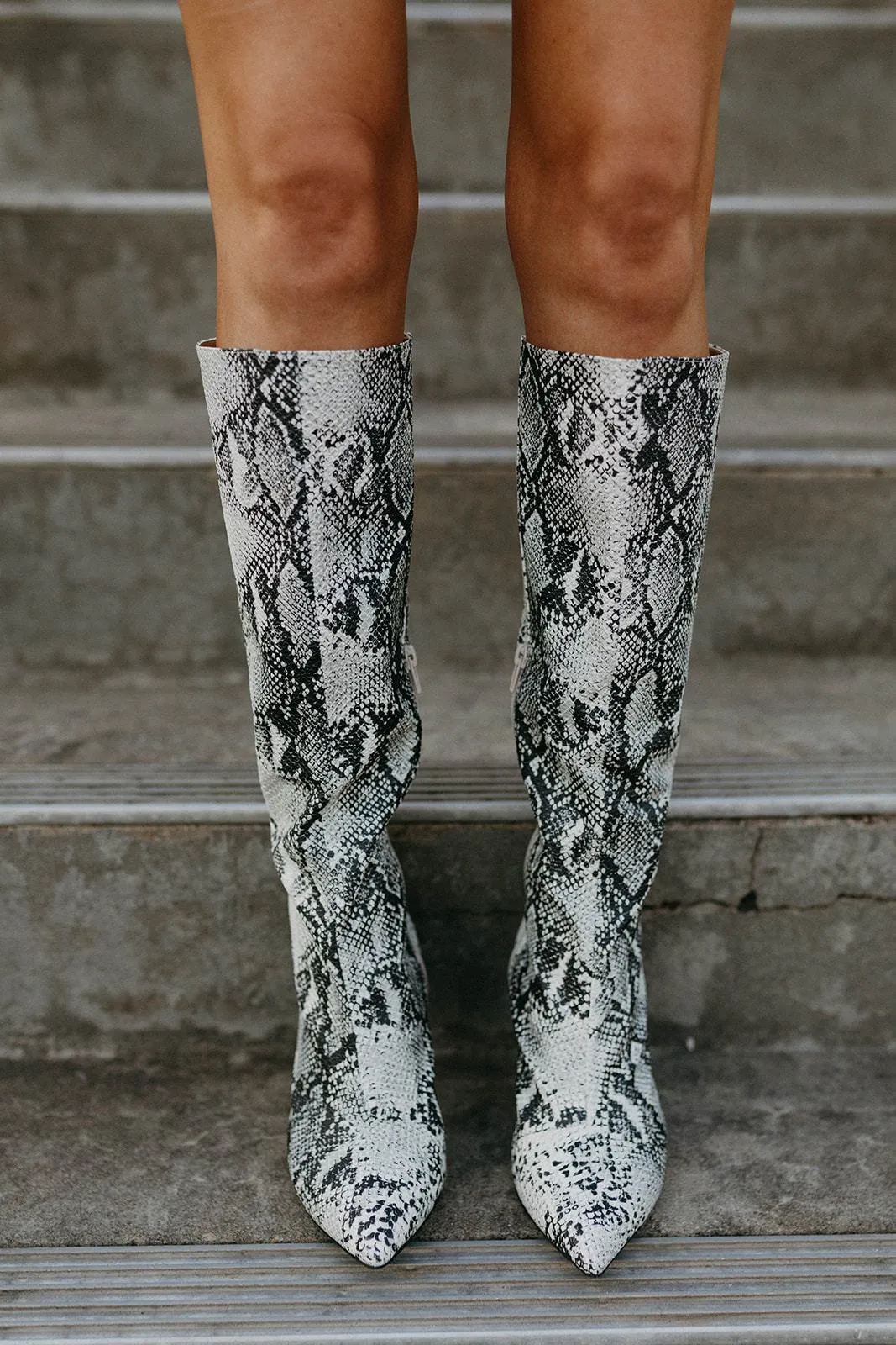 Snakeskin Knee Boots