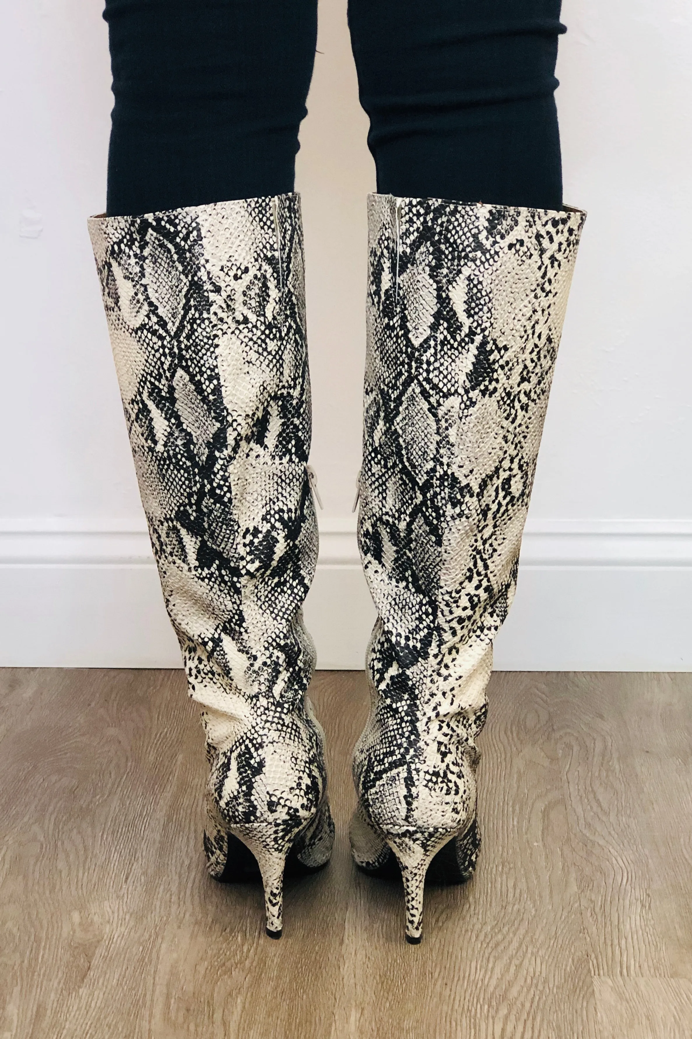 Snakeskin Knee Boots