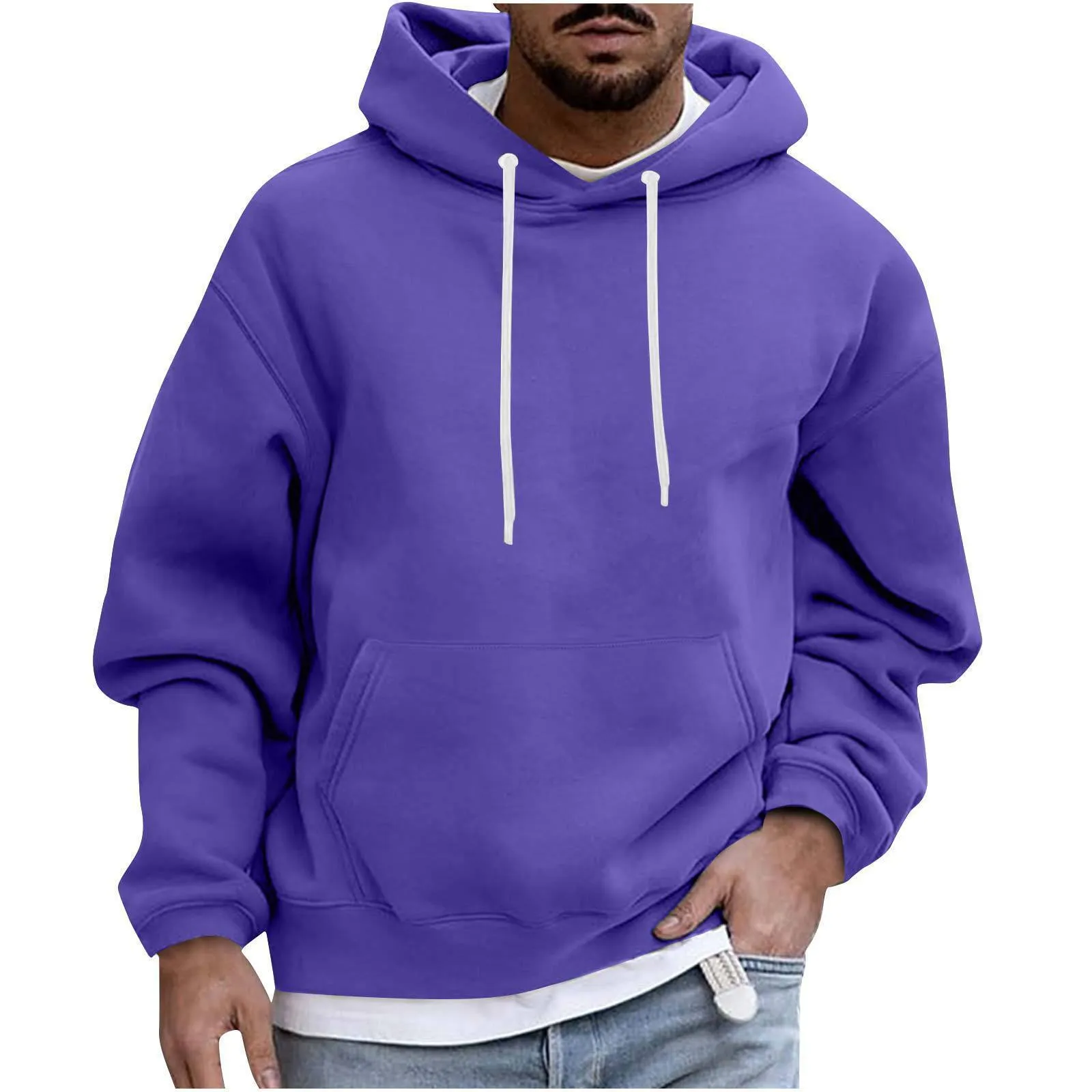 Solid Color Casual Men's Hoodie