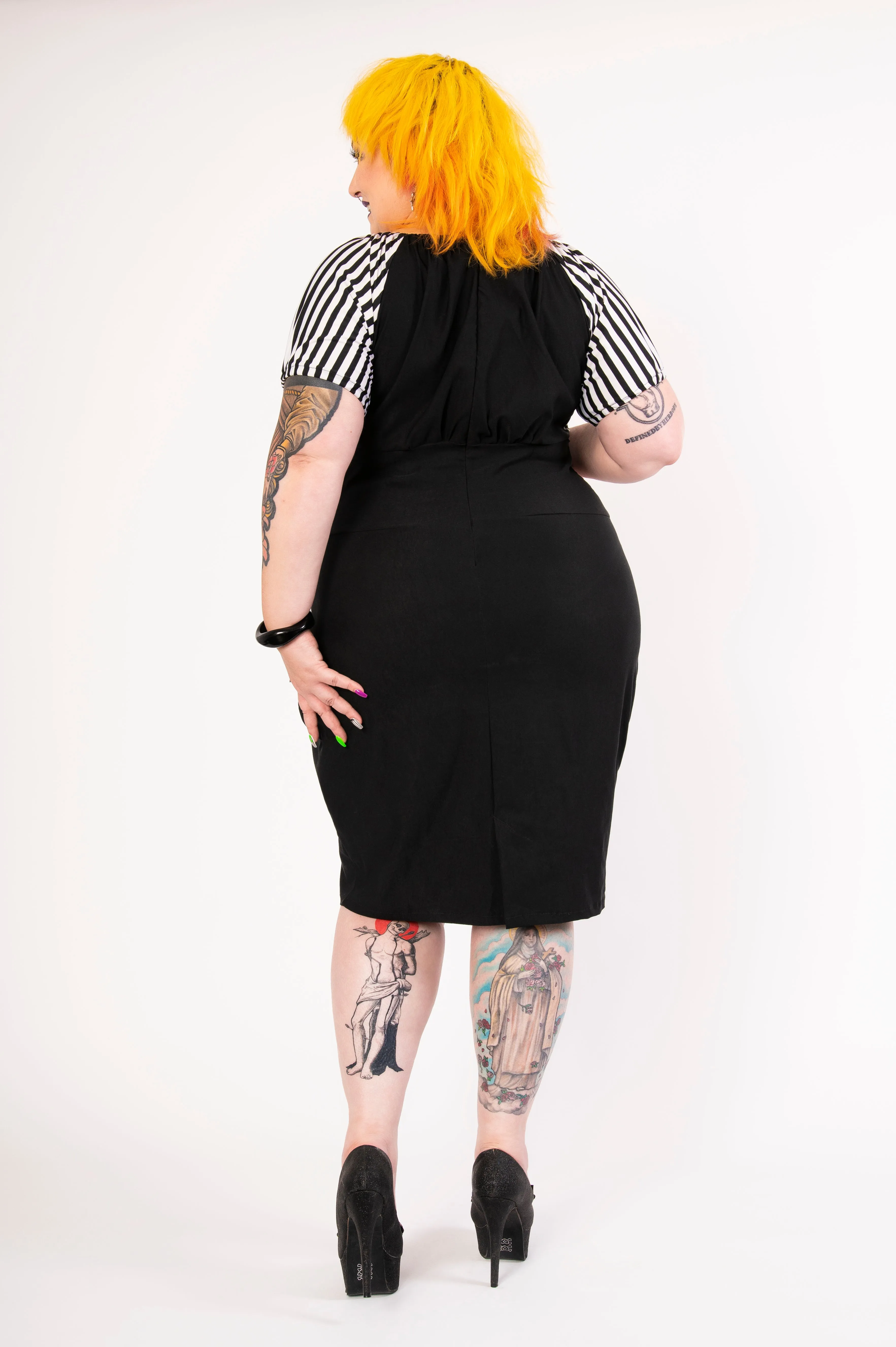 Speakeasy dress - Black/white stripes