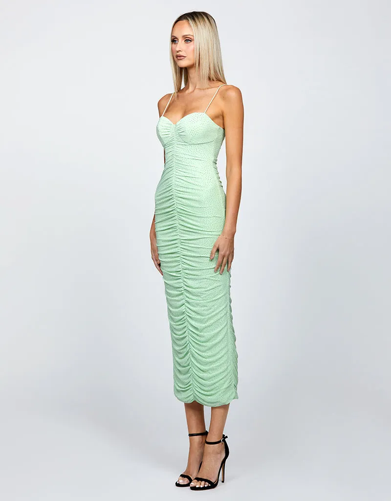 STARRY NIGHT SLEEVED MIDI MINT BL66D02S